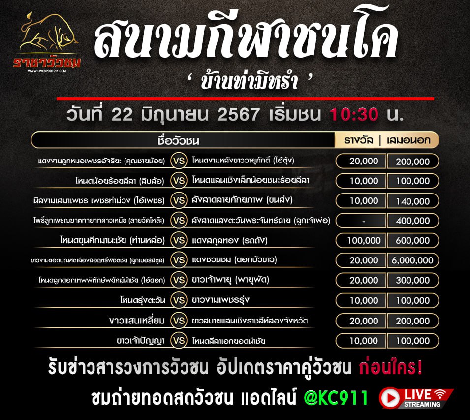 โปรแกรมวัวชน20-6-67