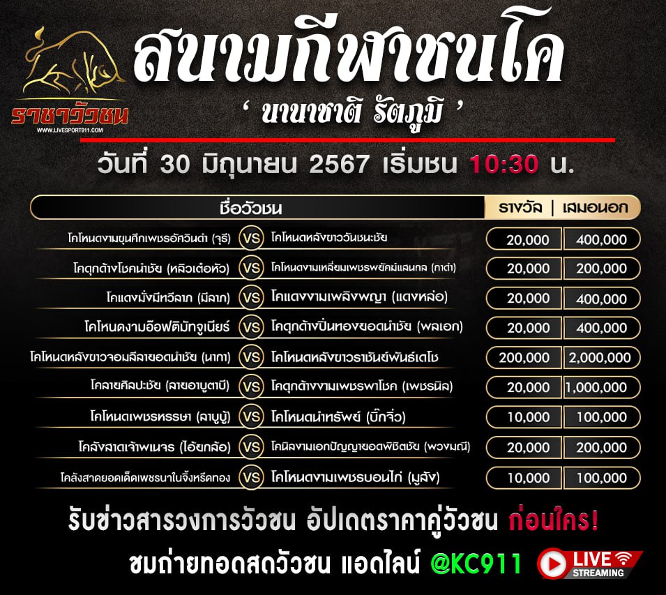 โปรแกรมวัวชน 30-6-67