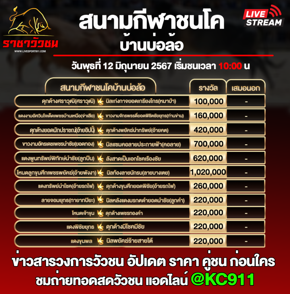 โปรแกรมวัวชน10-6-67