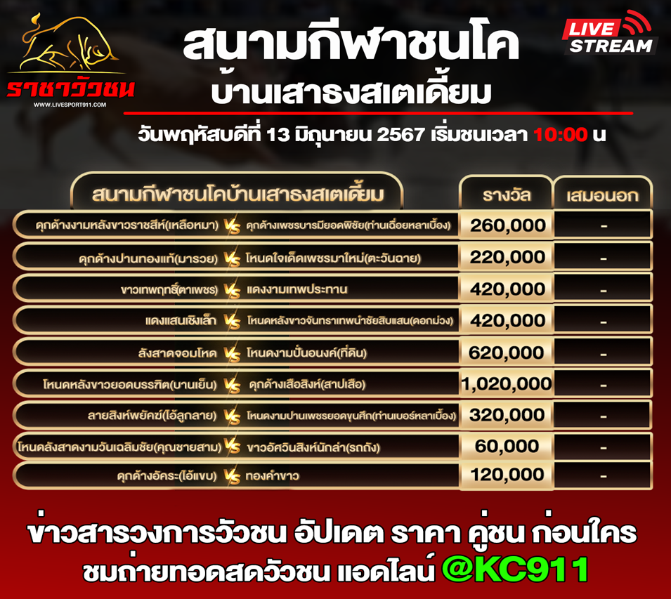 โปรแกรมวัวชน11-6-67